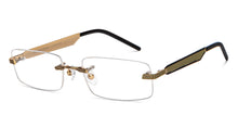 Load image into Gallery viewer, Gold Rectangle Rimless Unisex Eyeglasses by John Jacobs-205986