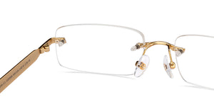 Gold Rectangle Rimless Unisex Eyeglasses by John Jacobs-205986