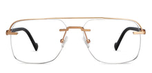 Load image into Gallery viewer, Gold Rectangle Rimless Unisex Eyeglasses by Vincent Chase-200816