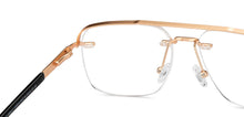 Load image into Gallery viewer, Gold Rectangle Rimless Unisex Eyeglasses by Vincent Chase-200816