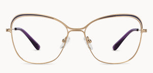 Gold Cat Eye Full Rim Women Eyeglasses by Vincent Chase-152827