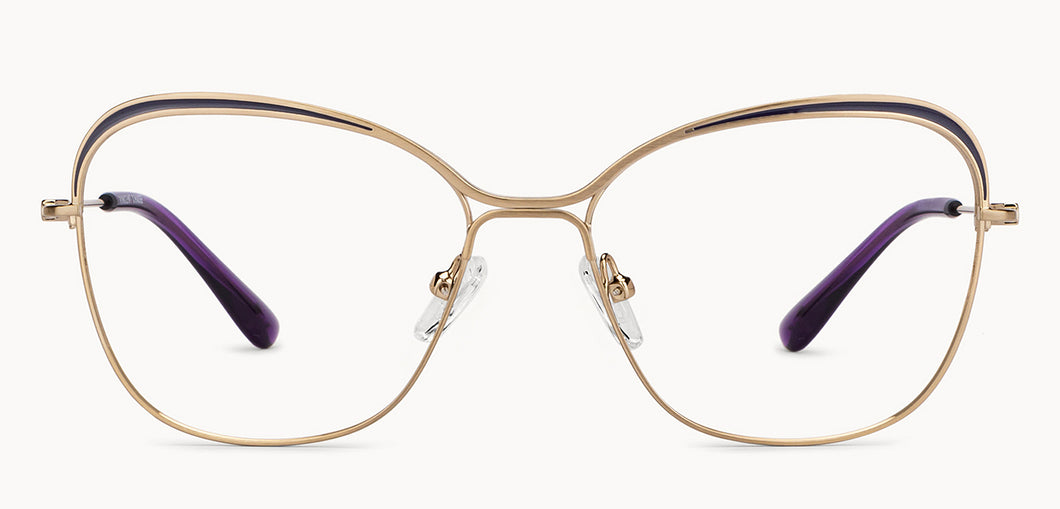 Gold Cat Eye Full Rim Women Eyeglasses by Vincent Chase-152827