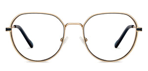 Gold Geometric Full Rim Women Eyeglasses by Vincent Chase-152844
