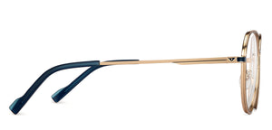 Gold Geometric Full Rim Women Eyeglasses by Vincent Chase-152844