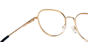 Gold Geometric Full Rim Women Eyeglasses by Vincent Chase-152844