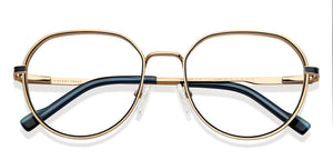 Gold Geometric Full Rim Women Eyeglasses by Vincent Chase-152844