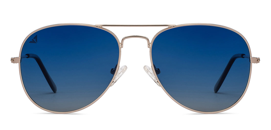 Gold Aviator Full Rim Unisex Sunglasses by Vincent Chase Polarized-200380