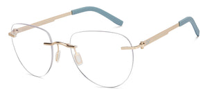 Gold Aviator Rimless Unisex Eyeglasses by Lenskart Air-200730