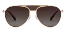 Load image into Gallery viewer, Gold Brown Aviator Full Rim Unisex Sunglasses by John Jacobs-208176