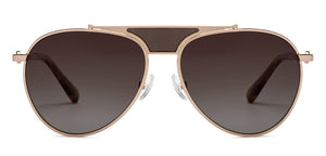 Gold Brown Aviator Full Rim Unisex Sunglasses by John Jacobs-208176
