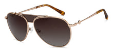 Load image into Gallery viewer, Gold Brown Aviator Full Rim Unisex Sunglasses by John Jacobs-208176