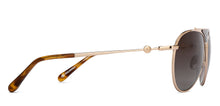 Load image into Gallery viewer, Gold Brown Aviator Full Rim Unisex Sunglasses by John Jacobs-208176
