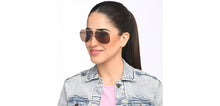 Load image into Gallery viewer, Gold Aviator Rimless Unisex Sunglasses by John Jacobs-207022