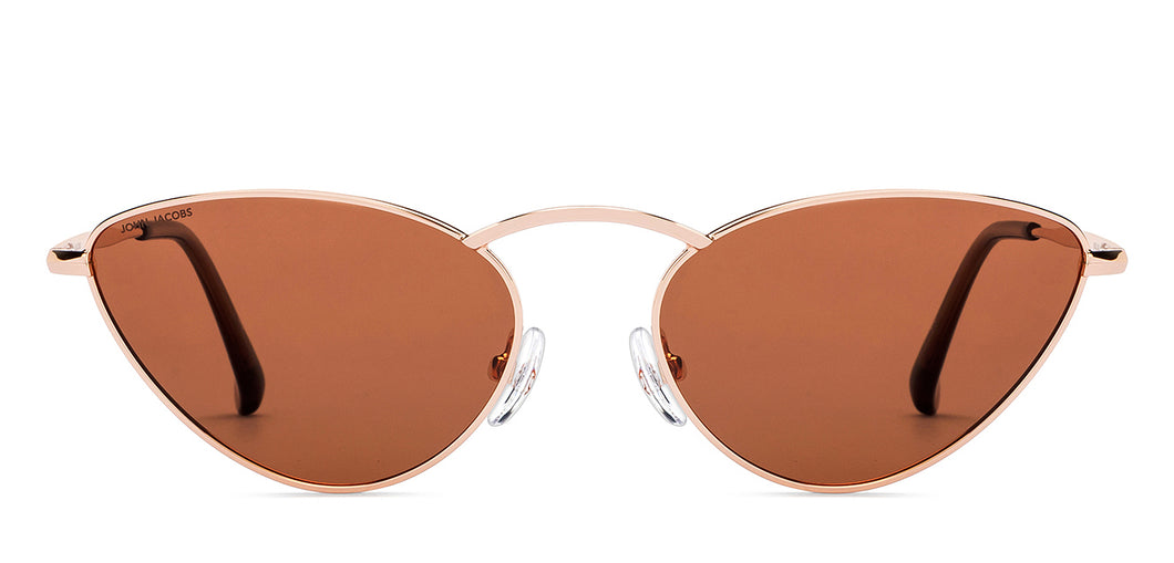 Gold Cat Eye Full Rim Women Sunglasses by John Jacobs-208085