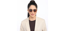 Load image into Gallery viewer, Gold Geometric Full Rim Unisex Sunglasses by Vincent Chase Polarized-207762