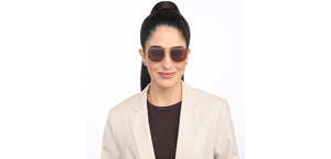 Gold Geometric Full Rim Unisex Sunglasses by Vincent Chase Polarized-207762