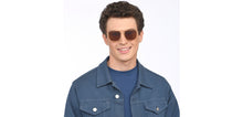 Load image into Gallery viewer, Gold Geometric Full Rim Unisex Sunglasses by Vincent Chase Polarized-207762