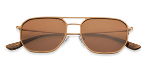 Gold Geometric Full Rim Unisex Sunglasses by Vincent Chase Polarized-207762