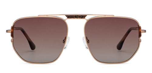 Gold Rectangle Full Rim Unisex Sunglasses by John Jacobs-150973