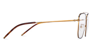 Gold Rectangle Full Rim Unisex Eyeglasses by John Jacobs-149580