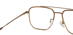 Gold Rectangle Full Rim Unisex Eyeglasses by John Jacobs-149580