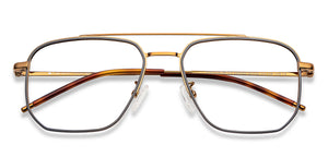 Gold Rectangle Full Rim Unisex Eyeglasses by John Jacobs-149580