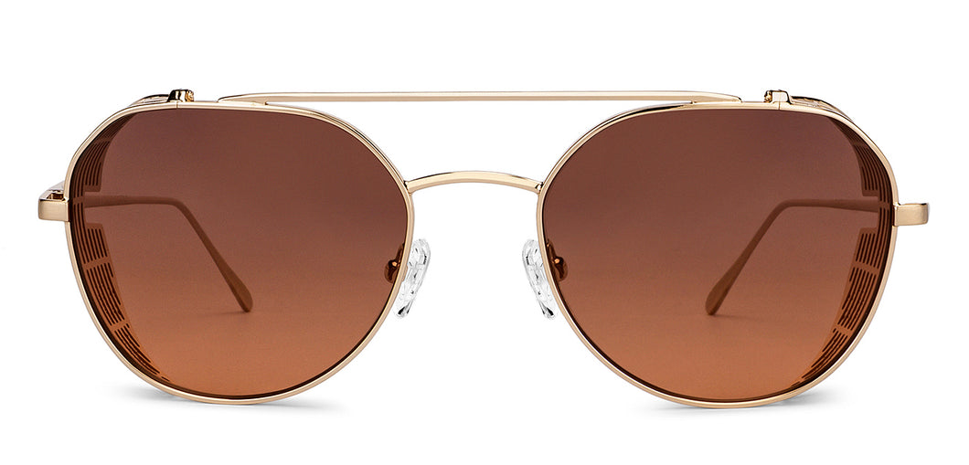 Gold Round Full Rim Unisex Sunglasses by John Jacobs-152187