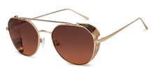 Load image into Gallery viewer, Gold Round Full Rim Unisex Sunglasses by John Jacobs-152187
