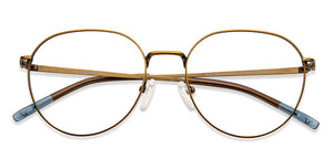 Gold Round Full Rim Unisex Eyeglasses by Vincent Chase-150401
