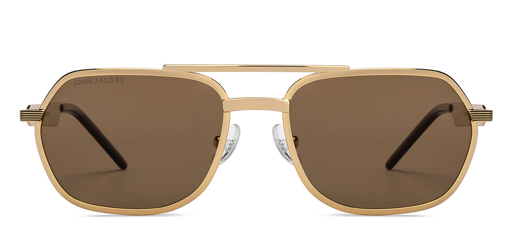 Gold Square Full Rim Unisex Sunglasses by John Jacobs-207057