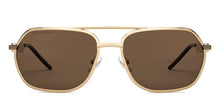 Load image into Gallery viewer, Gold Square Full Rim Unisex Sunglasses by John Jacobs-207058