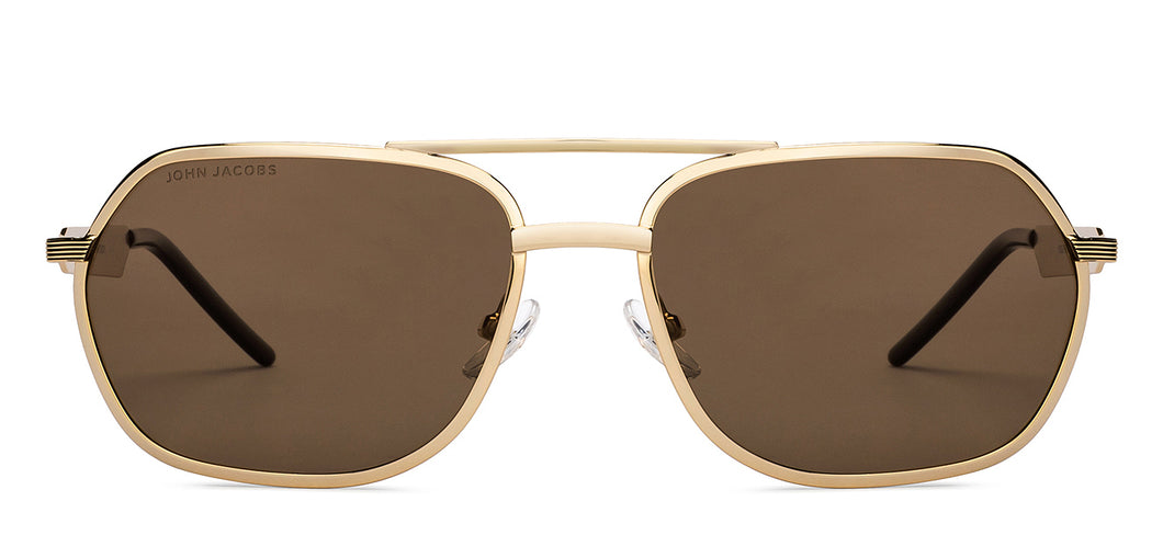 Gold Square Full Rim Unisex Sunglasses by John Jacobs-207058