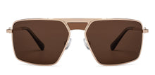 Load image into Gallery viewer, Gold Square Full Rim Unisex Sunglasses by John Jacobs-208133