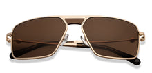 Load image into Gallery viewer, Gold Square Full Rim Unisex Sunglasses by John Jacobs-208133