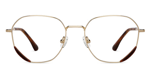 Gold Round Full Rim Unisex Eyeglasses by John Jacobs-150368