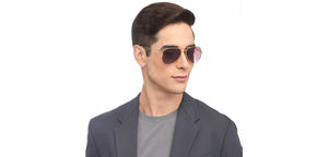 Gold Aviator Full Rim Unisex Sunglasses by Vincent Chase Polarized-208874