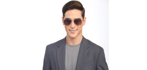 Gold Aviator Full Rim Unisex Sunglasses by Vincent Chase Polarized-208874
