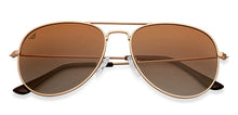 Load image into Gallery viewer, Gold Aviator Full Rim Unisex Sunglasses by Vincent Chase Polarized-200379