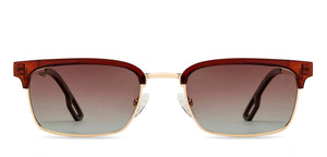 Gold Clubmaster Full Rim Unisex Sunglasses by Vincent Chase Polarized-209294