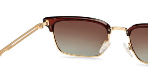 Gold Clubmaster Full Rim Unisex Sunglasses by Vincent Chase Polarized-209294