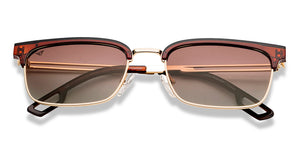Gold Clubmaster Full Rim Unisex Sunglasses by Vincent Chase Polarized-209294