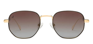 Gold Geometric Full Rim Unisex Sunglasses by Vincent Chase Polarized-209289