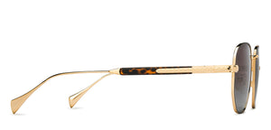 Gold Geometric Full Rim Unisex Sunglasses by Vincent Chase Polarized-209289
