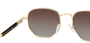 Gold Geometric Full Rim Unisex Sunglasses by Vincent Chase Polarized-209289