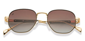 Gold Geometric Full Rim Unisex Sunglasses by Vincent Chase Polarized-209289