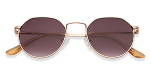 Gold Geometric Full Rim Unisex Sunglasses by Vincent Chase Polarized-204848