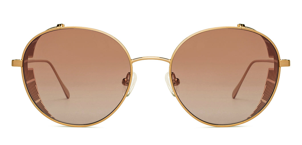 Gold Round Full Rim Unisex Sunglasses by John Jacobs-152198