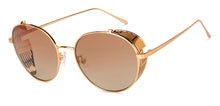 Load image into Gallery viewer, Gold Round Full Rim Unisex Sunglasses by John Jacobs-152198