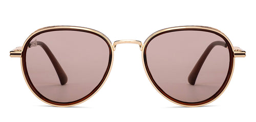 Gold Aviator Full Rim Unisex Sunglasses by Vincent Chase Polarized-200382