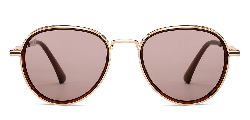 Gold Aviator Full Rim Unisex Sunglasses by Vincent Chase Polarized-200382